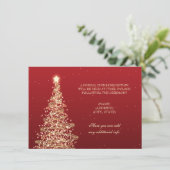 Weihnachts Hochzeitsempfang Red Gold Begleitkarte (Stehend Vorderseite)