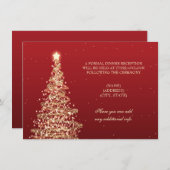 Weihnachts Hochzeitsempfang Red Gold Begleitkarte (Vorne/Hinten)