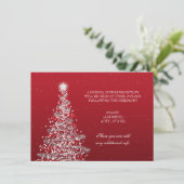 Weihnachts Hochzeitsempfang Rotes Silber Einladung (Stehend Vorderseite)
