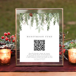 Weihnachts Hochzeitsfeiertag - QR-Code-Zeichen Poster