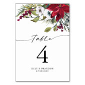 Weihnachts-Hochzeitskarte Tischnummer (Vorderseite)