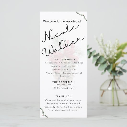 Weihnachts-Hochzeitsprogramm (Stehend Vorderseite)