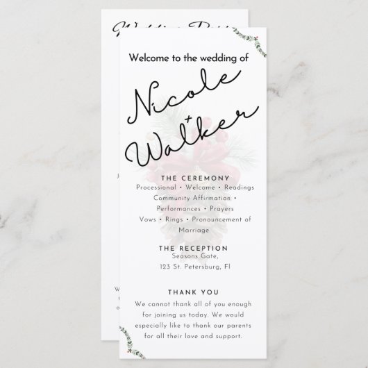 Weihnachts-Hochzeitsprogramm (Vorne/Hinten)