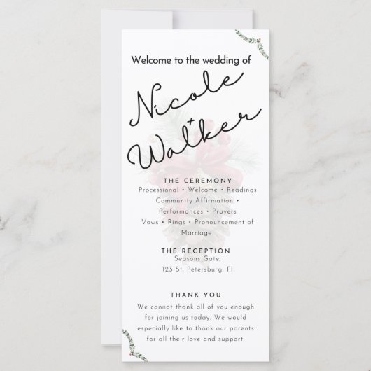 Weihnachts-Hochzeitsprogramm (Vorderseite)