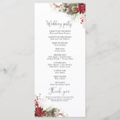 Weihnachts-Hochzeitsprogramm für Red Poinsettia Programm (Rückseite)