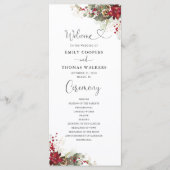 Weihnachts-Hochzeitsprogramm für Red Poinsettia Programm (Vorderseite)