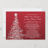 Weihnachts-Hochzeitsprogramm Rot Silber Einladung (Vorderseite)