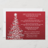 Weihnachts-Hochzeitsprogramm Rot Silber Einladung (Rückseite)