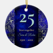 Weihnachts Hochzeitstag königlich blühend Keramik Ornament (Vorne)