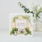 Weihnachts-Hochzeitstag-Party Einladung (Stehend Vorderseite)