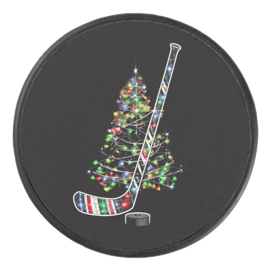 Weihnachts-Hockey-Sportball-Weihnachtsmannmütze Xm Eishockey Puck (Vorderseite)
