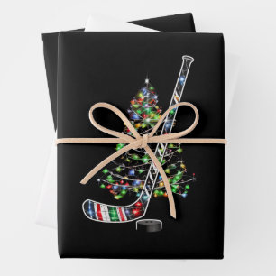Weihnachts-Hockey-Sportball-Weihnachtsmannmütze Xm Geschenkpapier Set