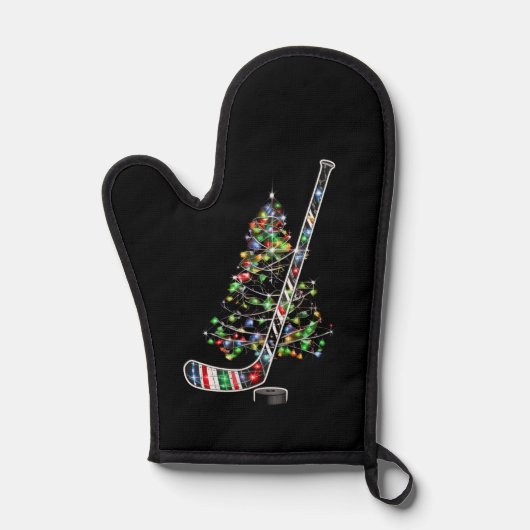 Weihnachts-Hockey-Sportball-Weihnachtsmannmütze Xm Ofenhandschuh (Vorderseite)