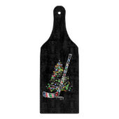 Weihnachts-Hockey-Sportball-Weihnachtsmannmütze Xm Schneidebrett (Vorderseite)