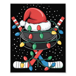 Weihnachts-Hockey-Xmas-Santa-Sportmütze Ball  Fotodruck
