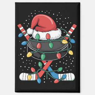 Weihnachts-Hockey-Xmas-Santa-Sportmütze Ball  Magnet