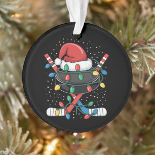 Weihnachts-Hockey-Xmas-Santa-Sportmütze Ball Ornament