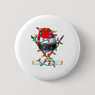 Weihnachts-Hockey Xmas Santa Srts Hut Ball Kinder Button