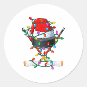 Weihnachts-Hockey Xmas Santa Srts Hut Ball Kinder Runder Aufkleber