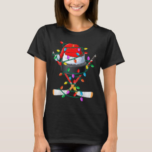 Weihnachts-Hockey Xmas-Santa-Srts-Mütze Ball Kinde T-Shirt