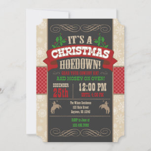 Weihnachts-Hoedown-Party-Einladung Einladung