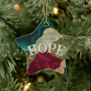 Weihnachts-Hoffnung Golden Snowflake Keramik Ornament