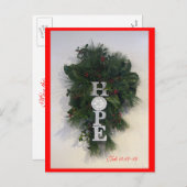 Weihnachts-Hoffnung Postkarte - anpassen (Vorne/Hinten)