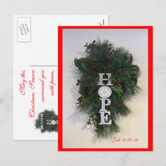 Weihnachts-Hoffnung Postkarte - anpassen (Vorne/Hinten)