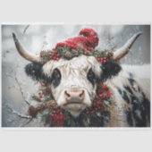 Weihnachts-Höhepunkt Kuh Decoupage Seidenpapier (Vorderseite)