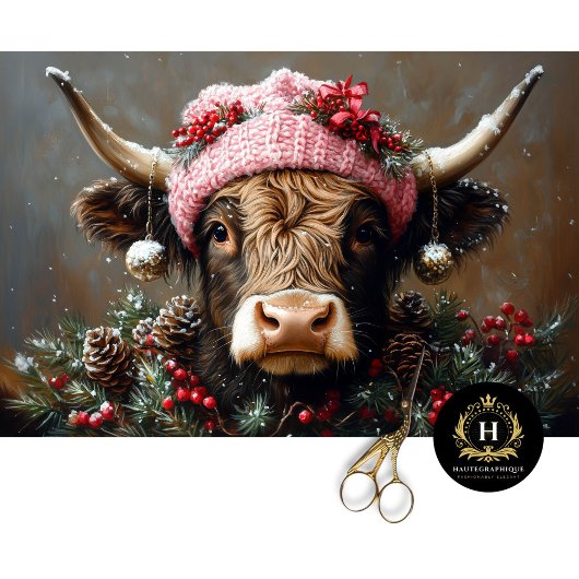 Weihnachts-Höhepunkt Kuh Decoupage Seidenpapier