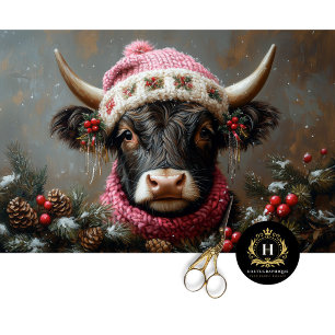 Weihnachts-Höhepunkt Kuh Decoupage Seidenpapier