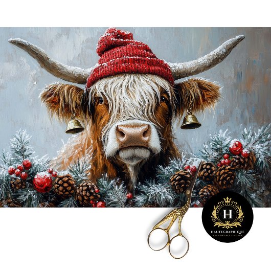 Weihnachts-Höhepunkt Kuh Decoupage Seidenpapier