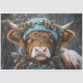 Weihnachts-Höhepunkt Kuh Decoupage Seidenpapier (Vorderseite)