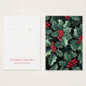 Weihnachts Holend Earring Display Card (Vorne & Hinten)