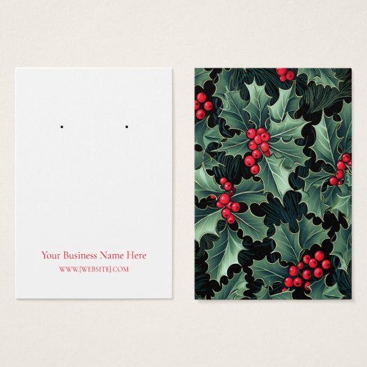 Weihnachts Holend Earring Display Card (Vorne & Hinten)