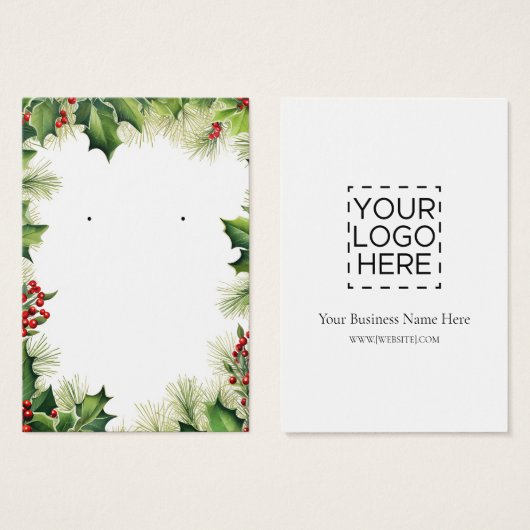 Weihnachts Holend Earring Display Card (Vorne & Hinten)