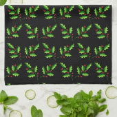 Weihnachts Holly All-Over Print Geschirrtuch (Gefaltet)