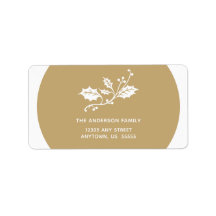 Weihnachts-Holly auf Gold