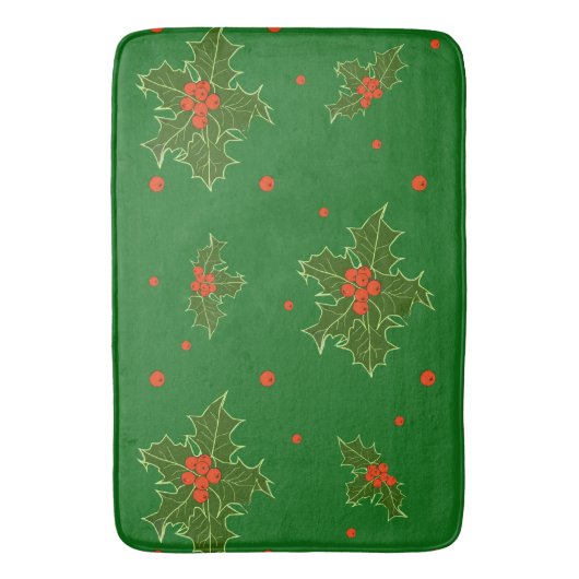 Weihnachts Holly Badematte (Vorderseite Vertikal)