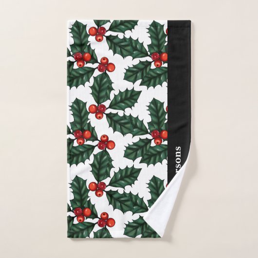 Weihnachts Holly Badhandtuch Set (Handtuch)