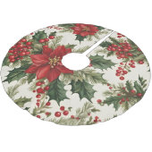 Weihnachts-Holly & Berries-Baumrock Polyester Weihnachtsbaumdecke (Schrägansicht)