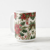 Weihnachts-Holly & Berries-Tasse Kaffeetasse (Vorderseite Links)