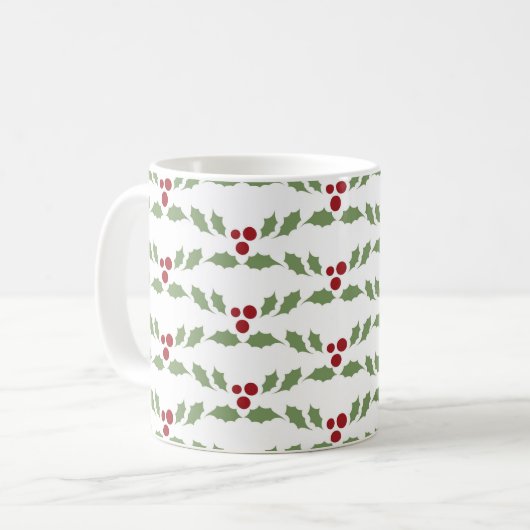 Weihnachts-Holly-Berries-Tasse Kaffeetasse (Vorderseite Links)