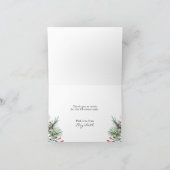 Weihnachts Holly Berry Blätter geklappt Dankeschön Dankeskarte (Innenseite)