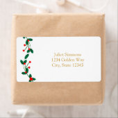 Weihnachts-Holly Berry Elegant-Adressetikett (Insitu)