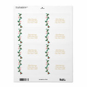 Weihnachts-Holly Berry Elegant-Adressetikett (Vorne)