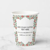 Weihnachts Holly Berry Holiday Business-Logo Pappbecher (Rückseite)