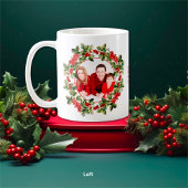 Weihnachts-Holly-Blätter & Berries Custom-Foto Kaffeetasse