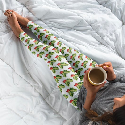 Weihnachts-Holly-Blätter & Berries Leggings