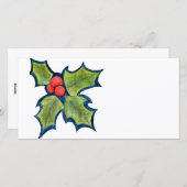 Weihnachts-Holly-Blätter, Rote Berries Feiertagskarte (Vorne/Hinten)
